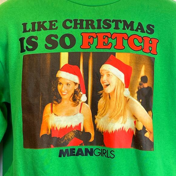 Mean Girls LIKE CHRISTMAS IS SO FETCH Ugly Christmas Sweatshirt Size XS - Picture 2 of 4
